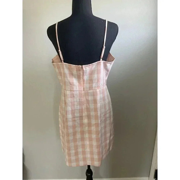 BP WOMENS SIZE L PINK WHITE SLEEVELESS ZIP BACK MIDI SUNDRESS - Picture 3 of 7